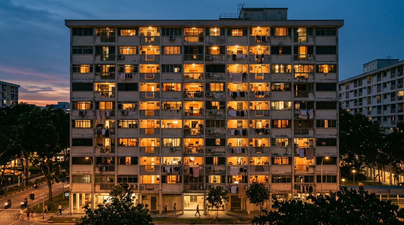 Every Lit Window Is Rent — illustrative photograph